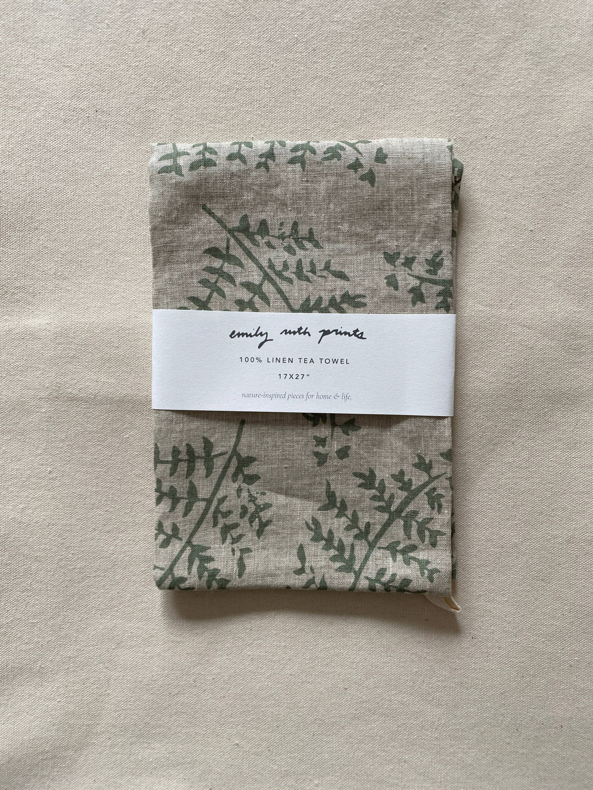 Dark Fig Linen Tea Towel