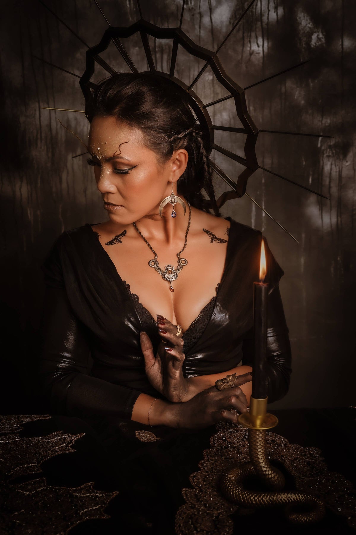 Secret Ceremony Scarab Earrings: I: Black Onyx