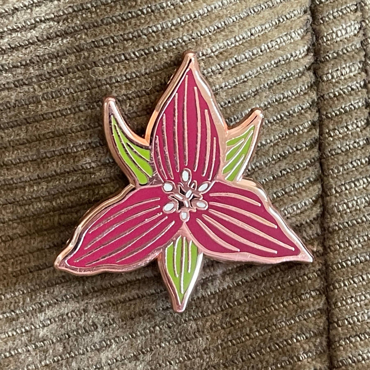 Red Trillium Enamel Pin
