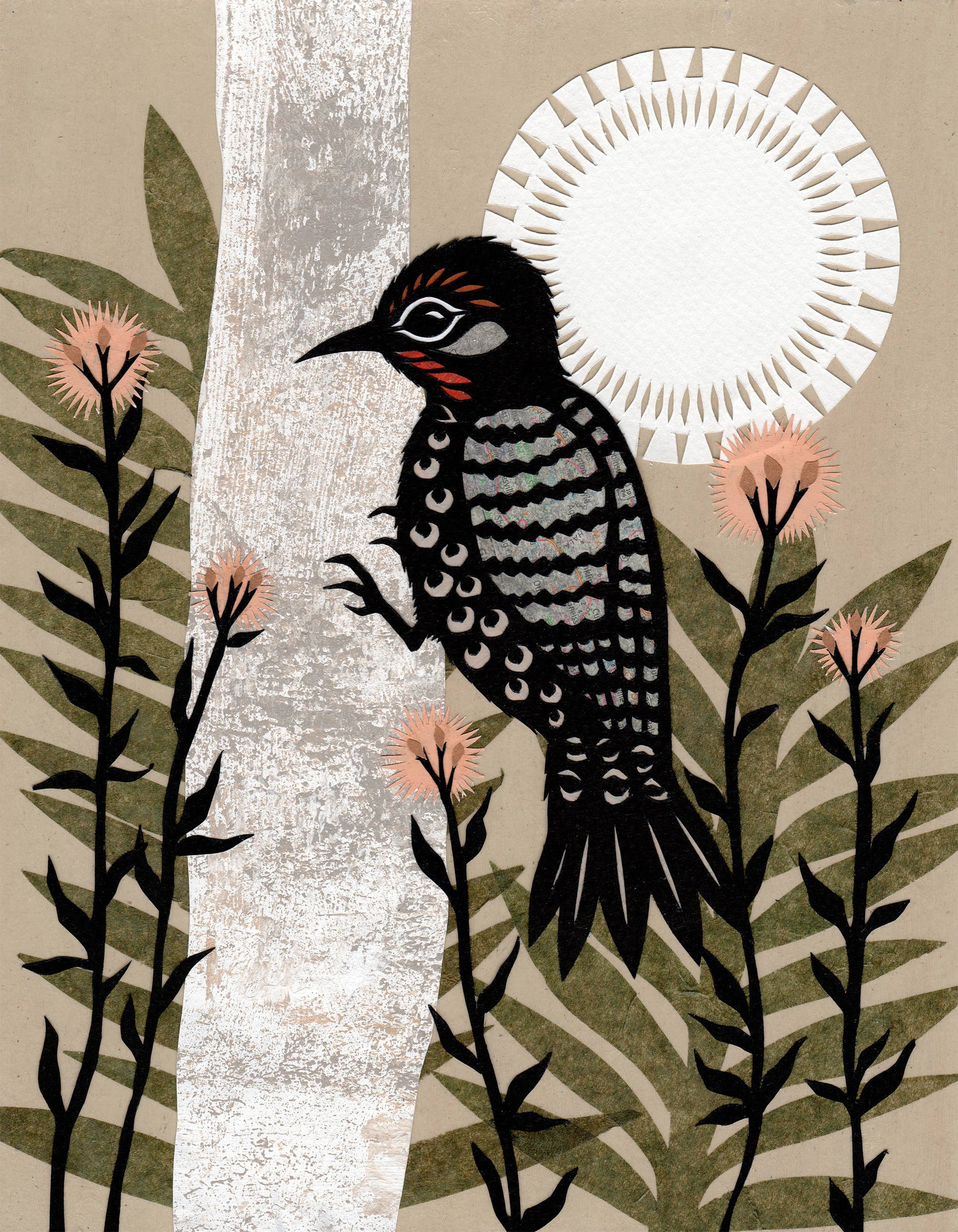 Springtime's Percussion - 8 x 10 inch Cut Paper Art Print
