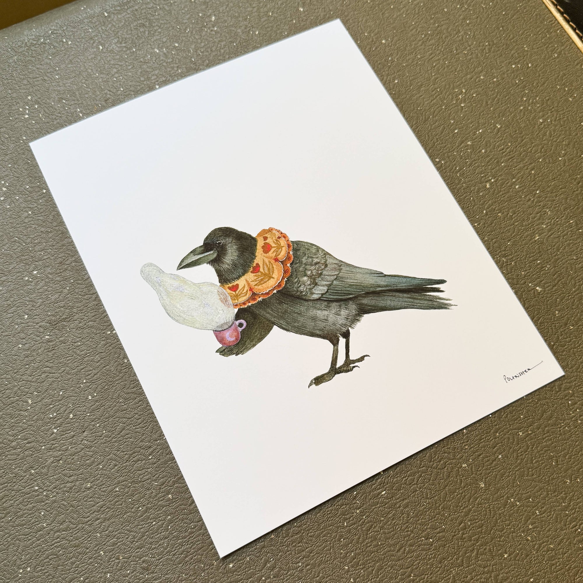 Claude Crow: Critters and Cups (8" x 10" Print)