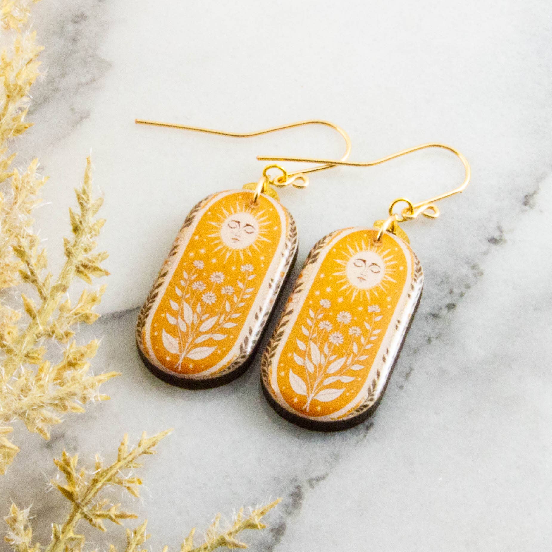 Yellow Sun Earrings