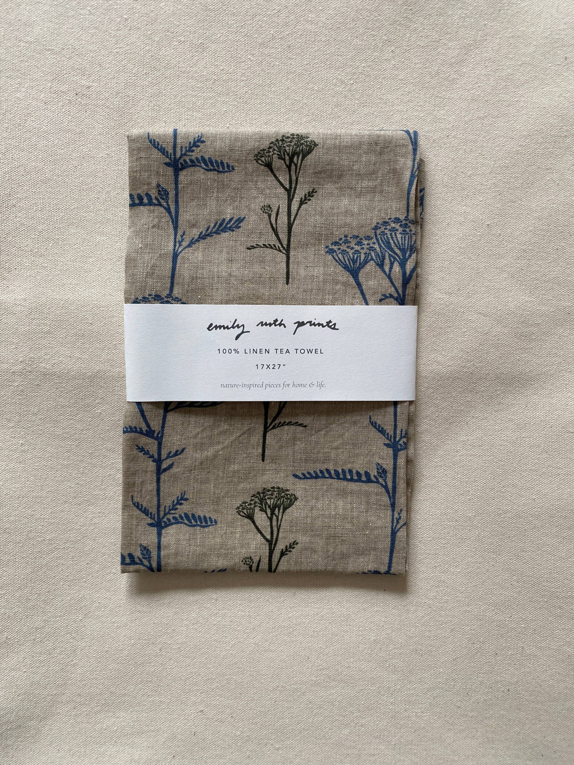 Dark Fig Linen Tea Towel