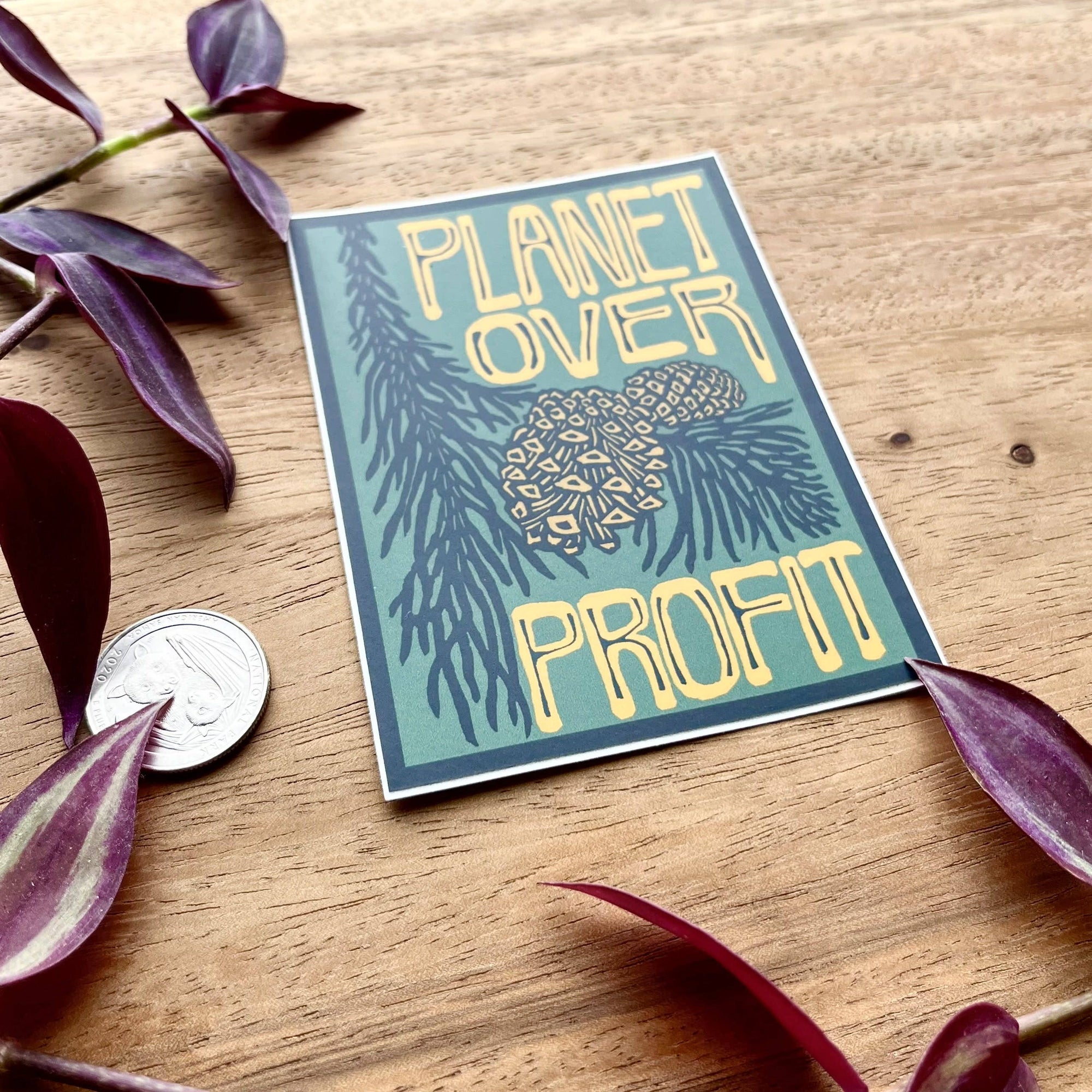 Planet Over Profit Vinyl Sticker
