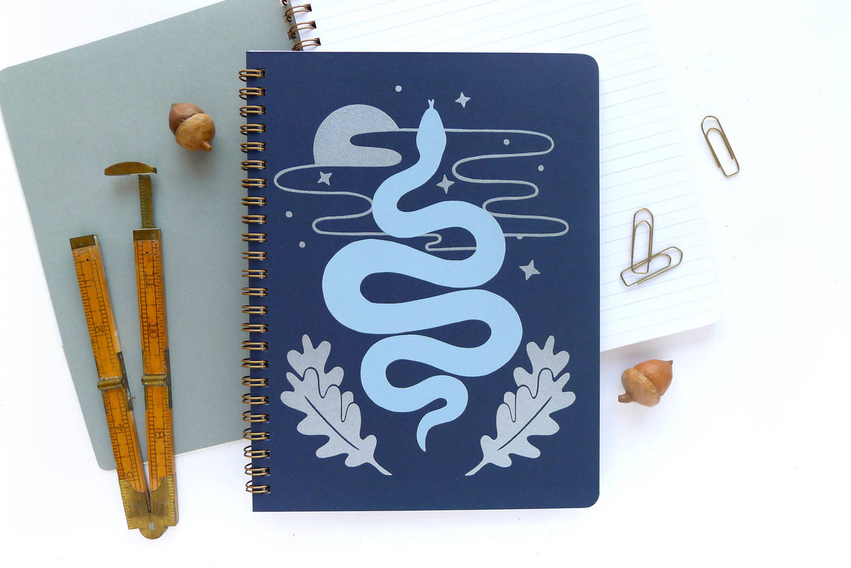 Snake Rising Coil Notebook, Large : Lined