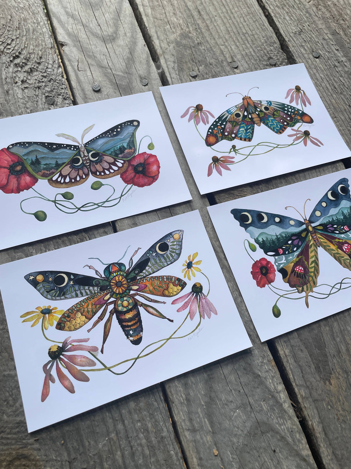 Swallowtail and Poppies Butterfly Art Print (11&quot; x 14&quot;)