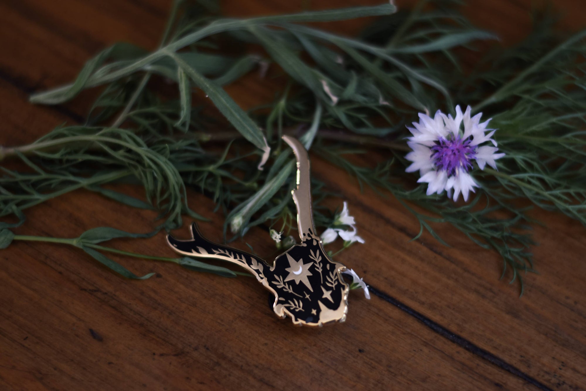 Deer Skull Celestial Enamel Pin