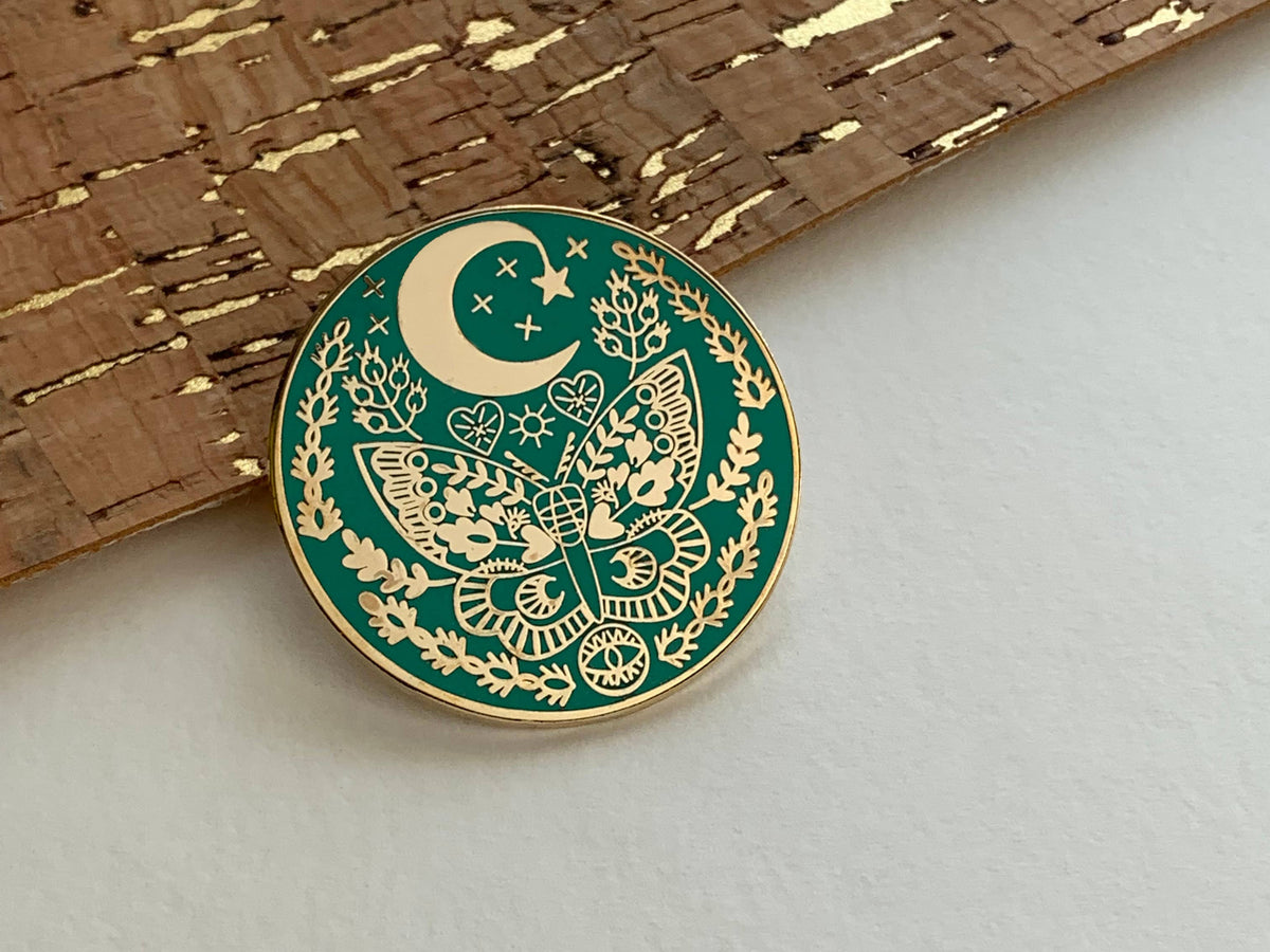 Lunar Moth Enamel Pin