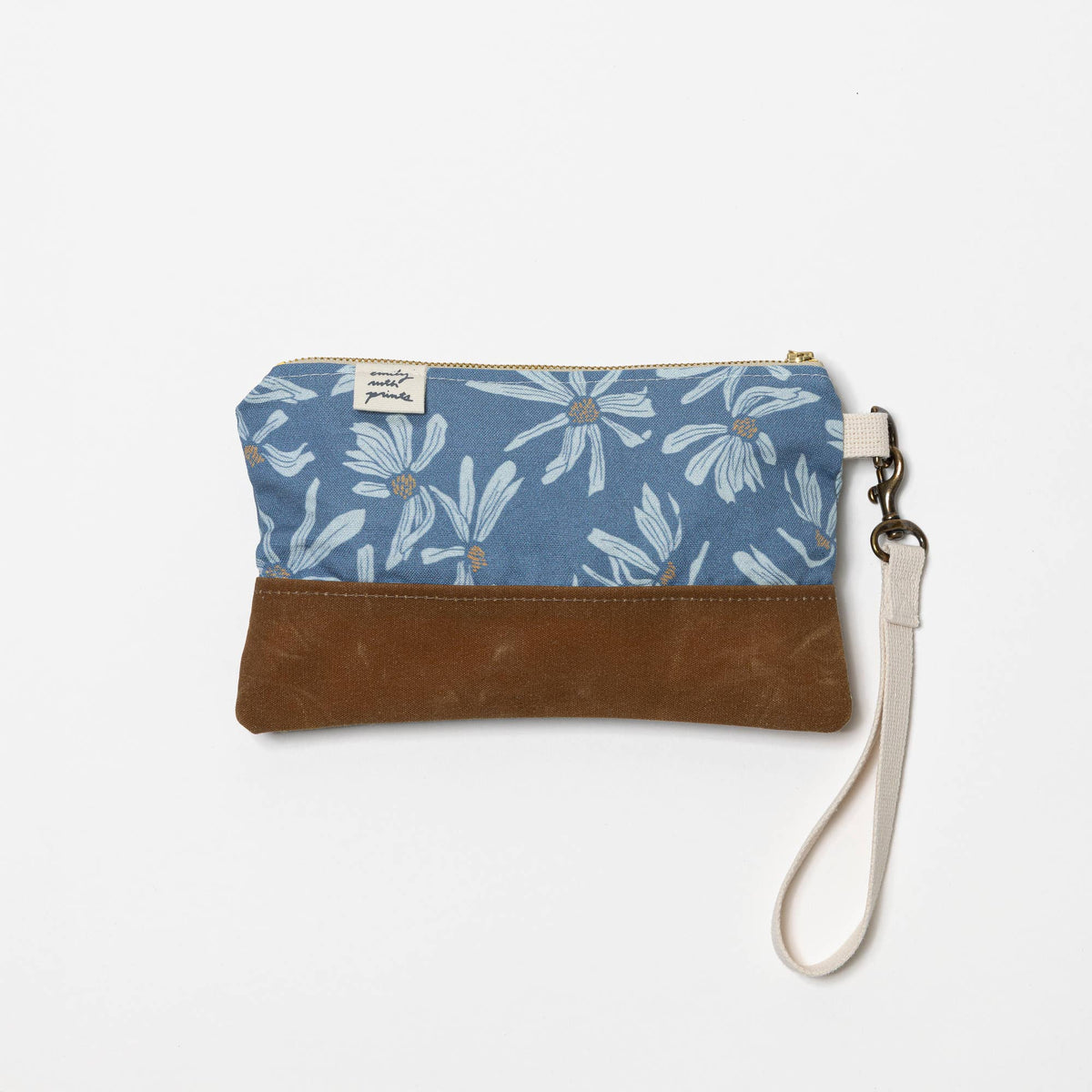Waxed Canvas Wristlet: Daisy