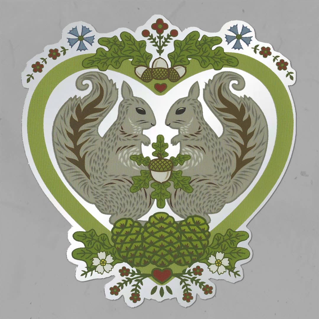 Squirrel Love Matte Mirror Sticker