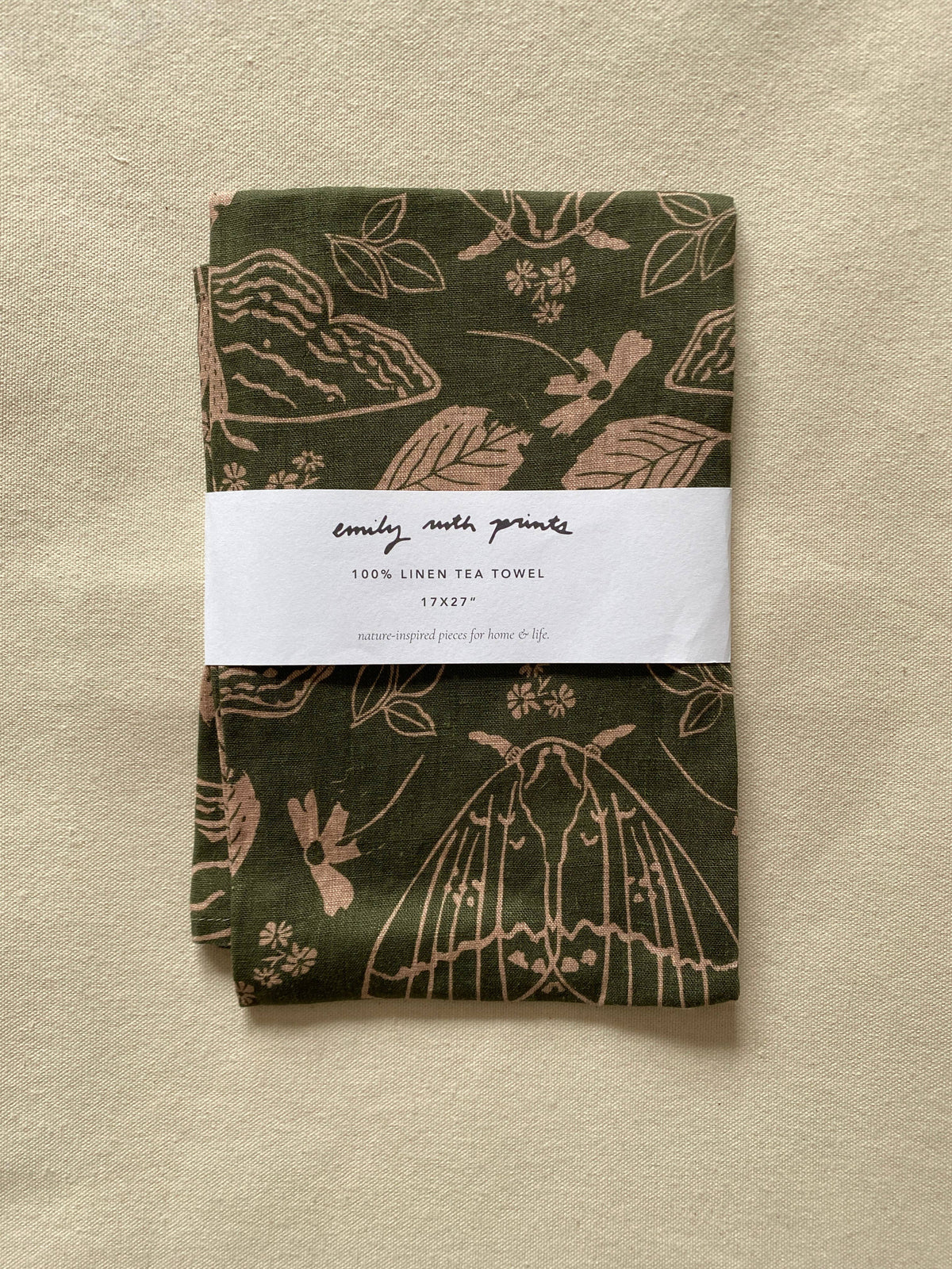 Dark Fig Linen Tea Towel
