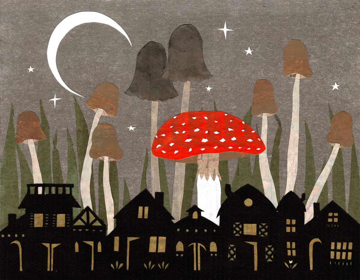 Mushroom Village - 8 x 10 inch
