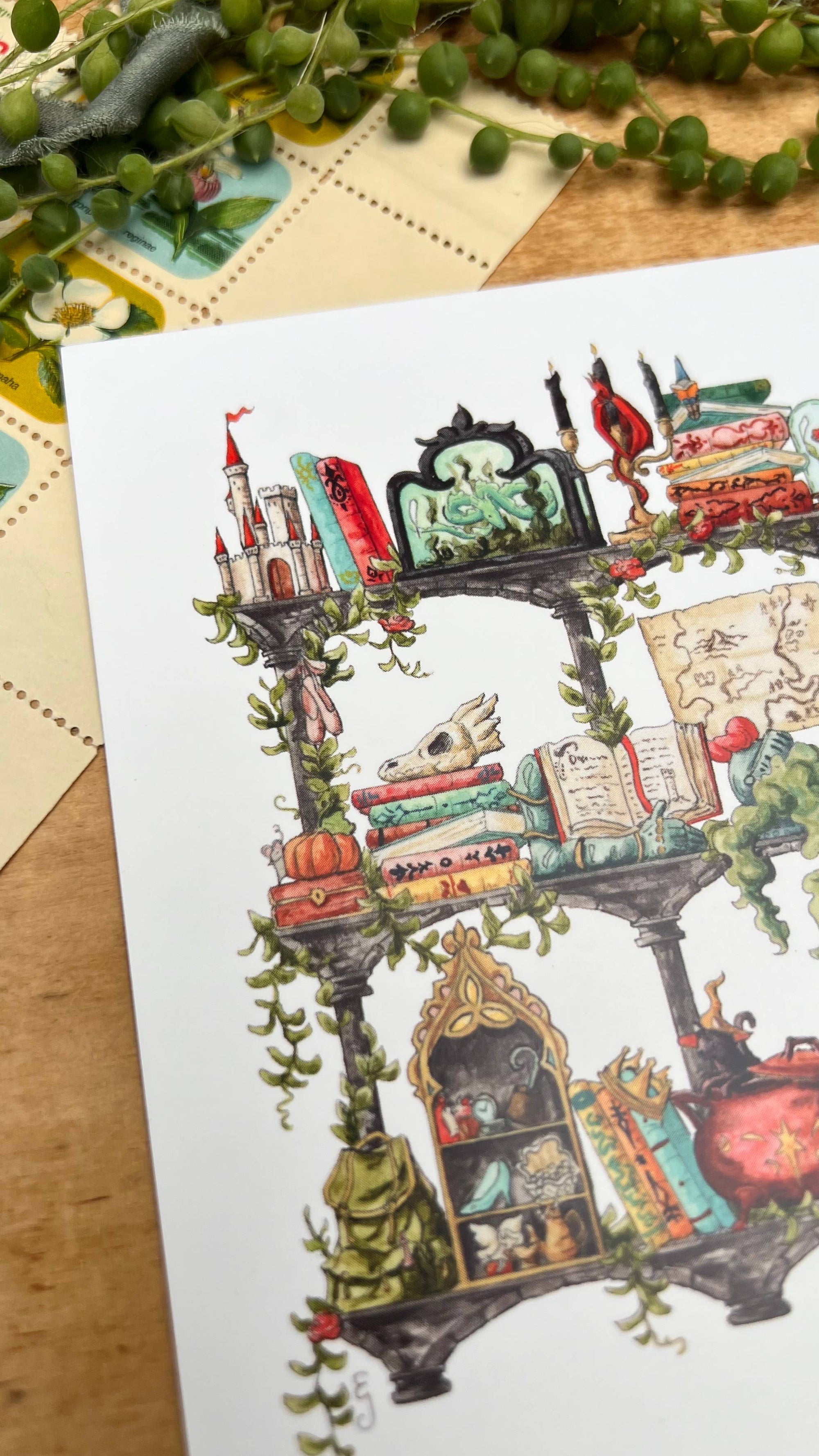 The Storybook Witch's Shelves Postcard