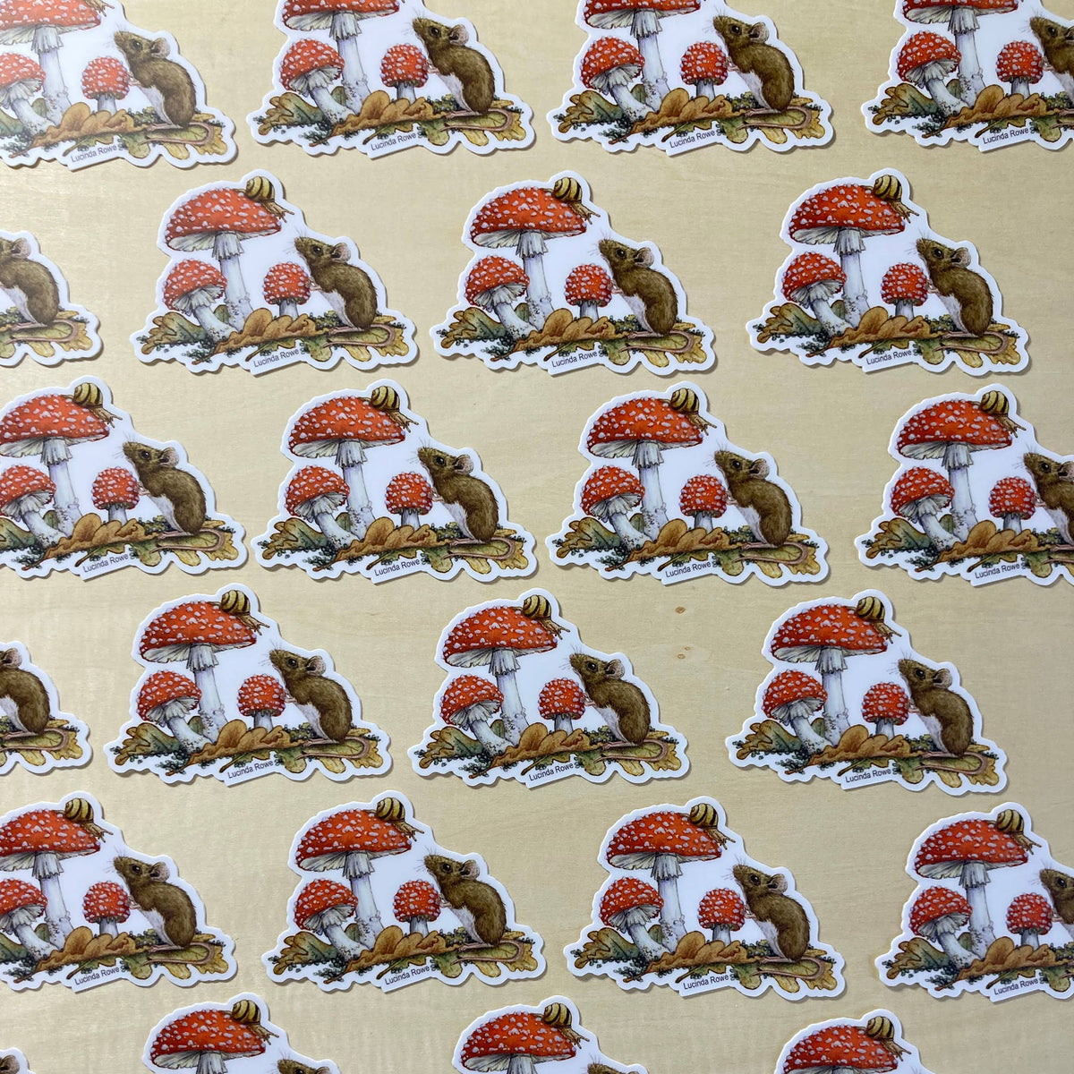 Field Mouse with Fly Agaric - Vinyl Sticker