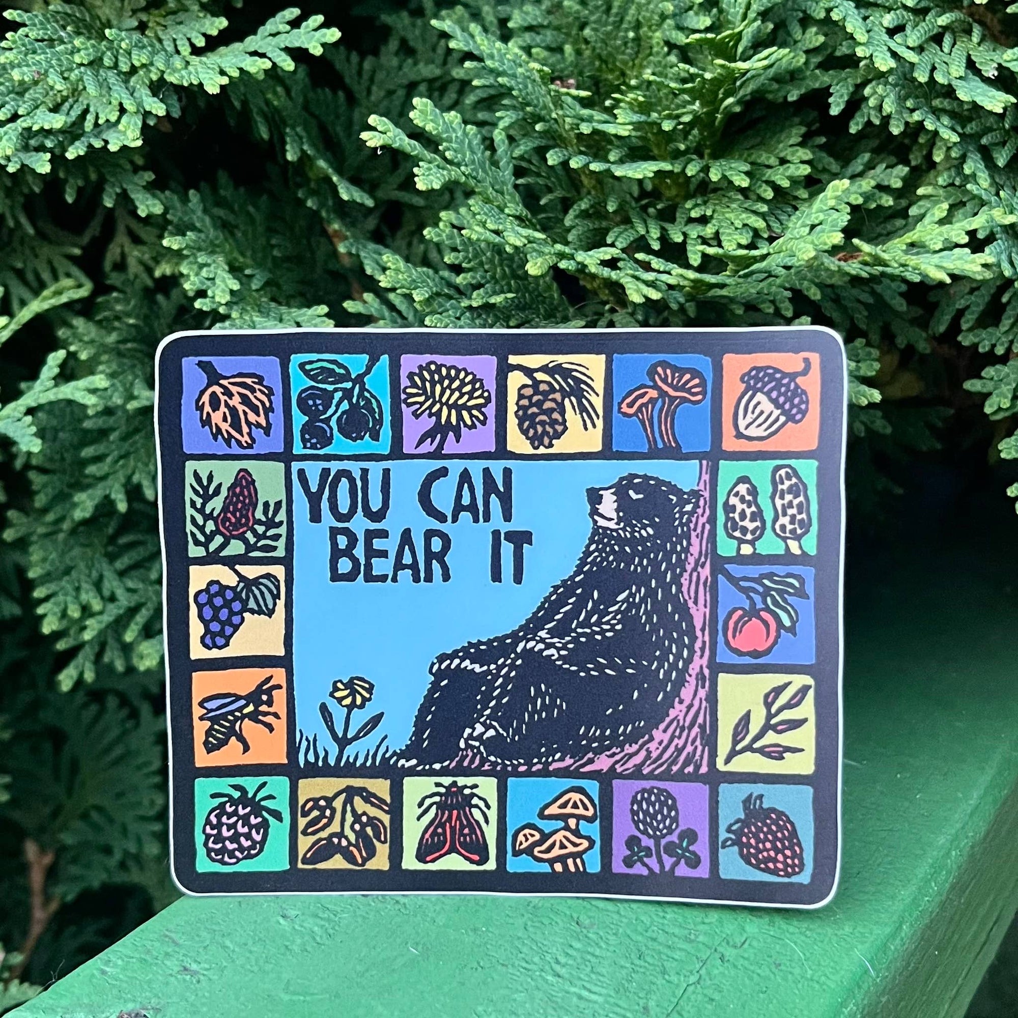 You Can Bear It Sticker | matte vinyl black bear