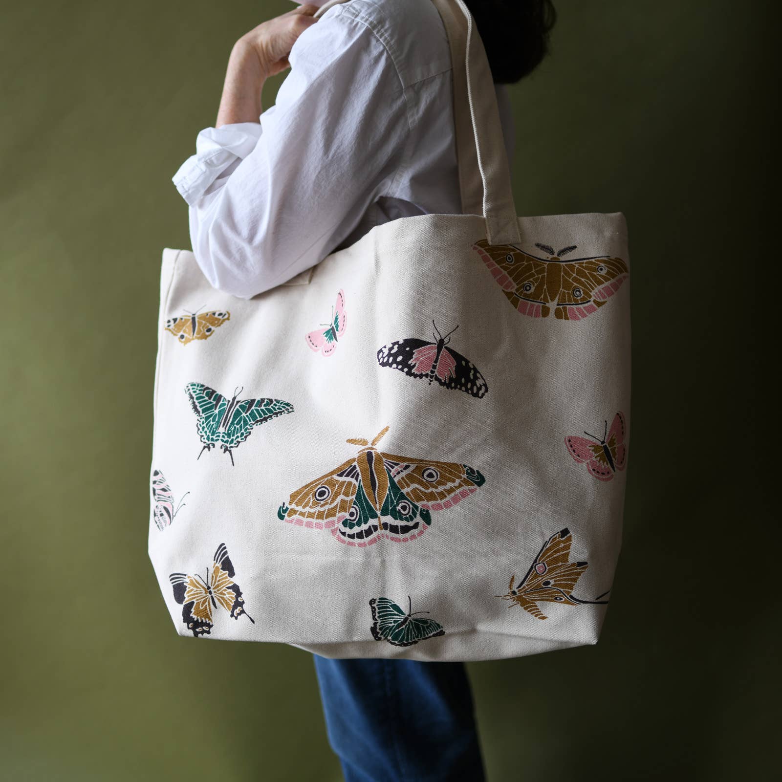 Oversized Prairie Pollinators Organic Market Tote Bag