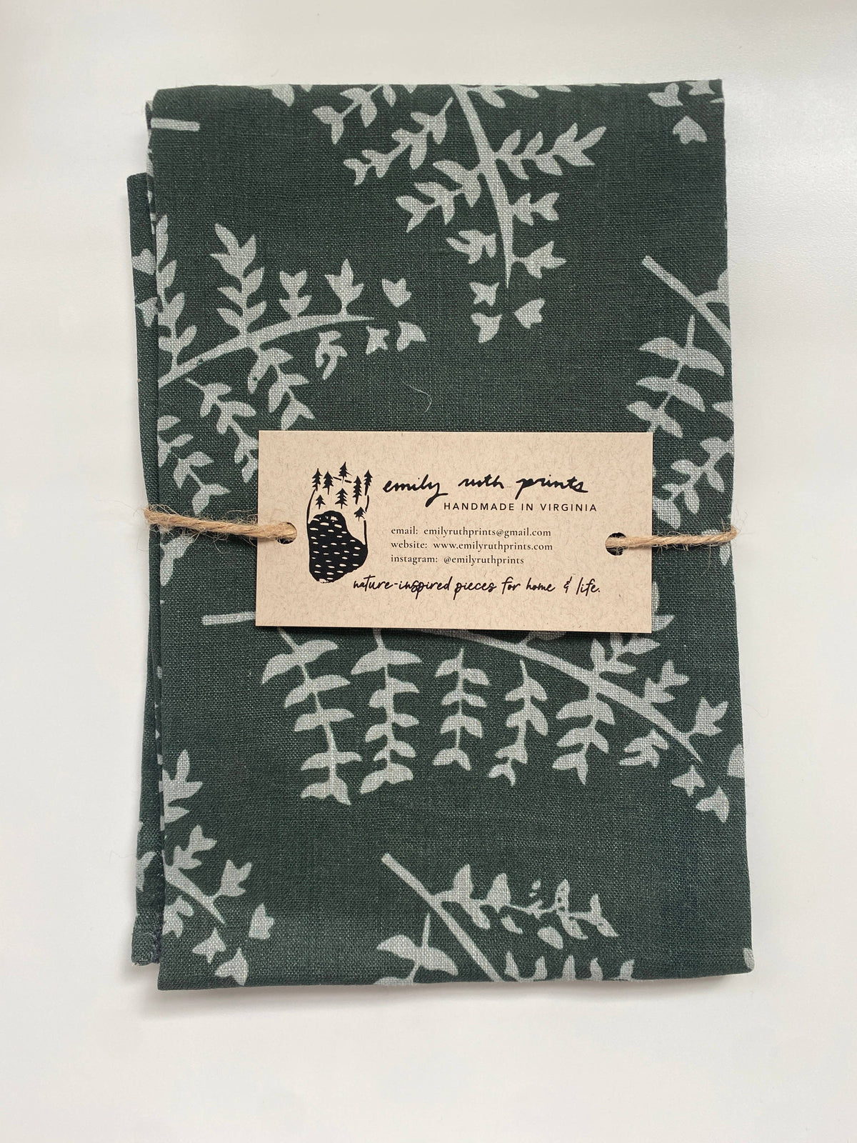 Natural Fern - Linen Tea Towel