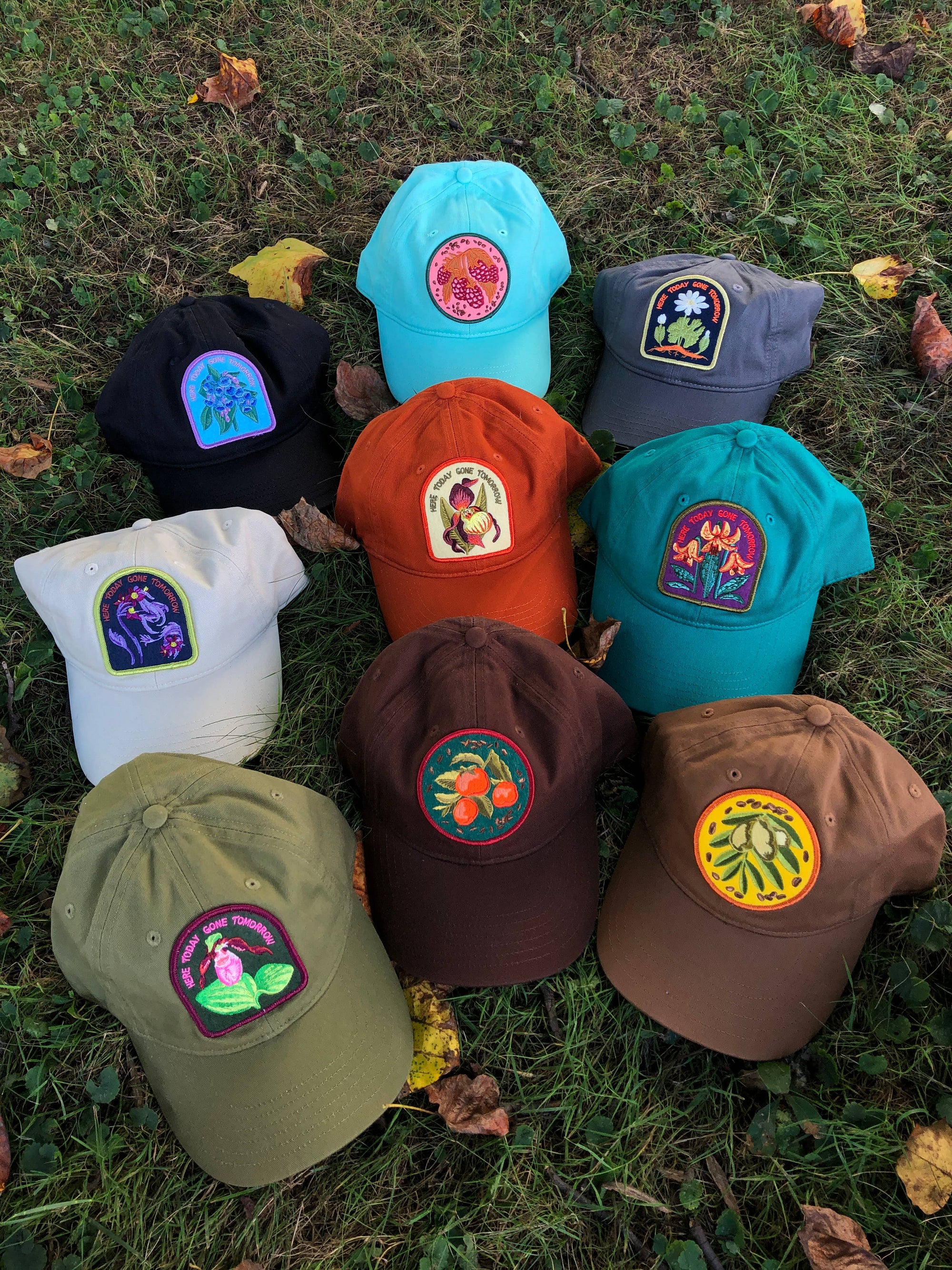 Pink Lady's Slipper Organic Cotton Native Plant Patch Hat