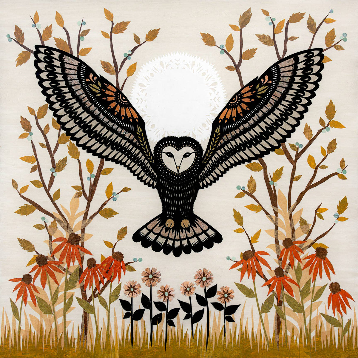 Coming Home To Rest - 8 x 8 inch  Cut Paper Art Print