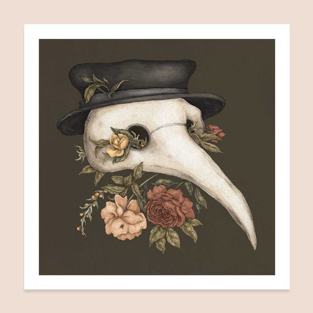 Plague Doctor Print: (12” x 12”)
