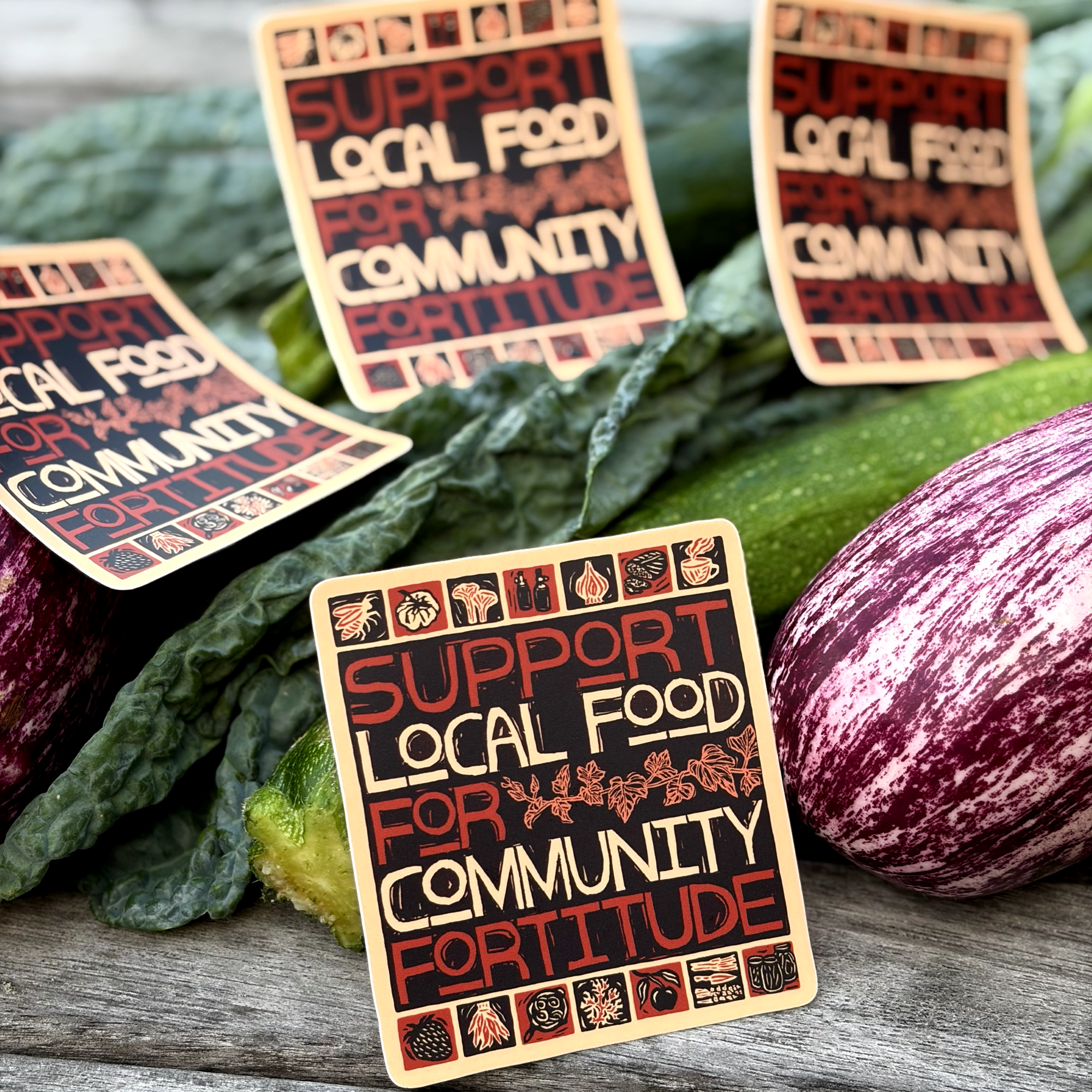 Support Local Food Sticker | matte vinyl community advocacy