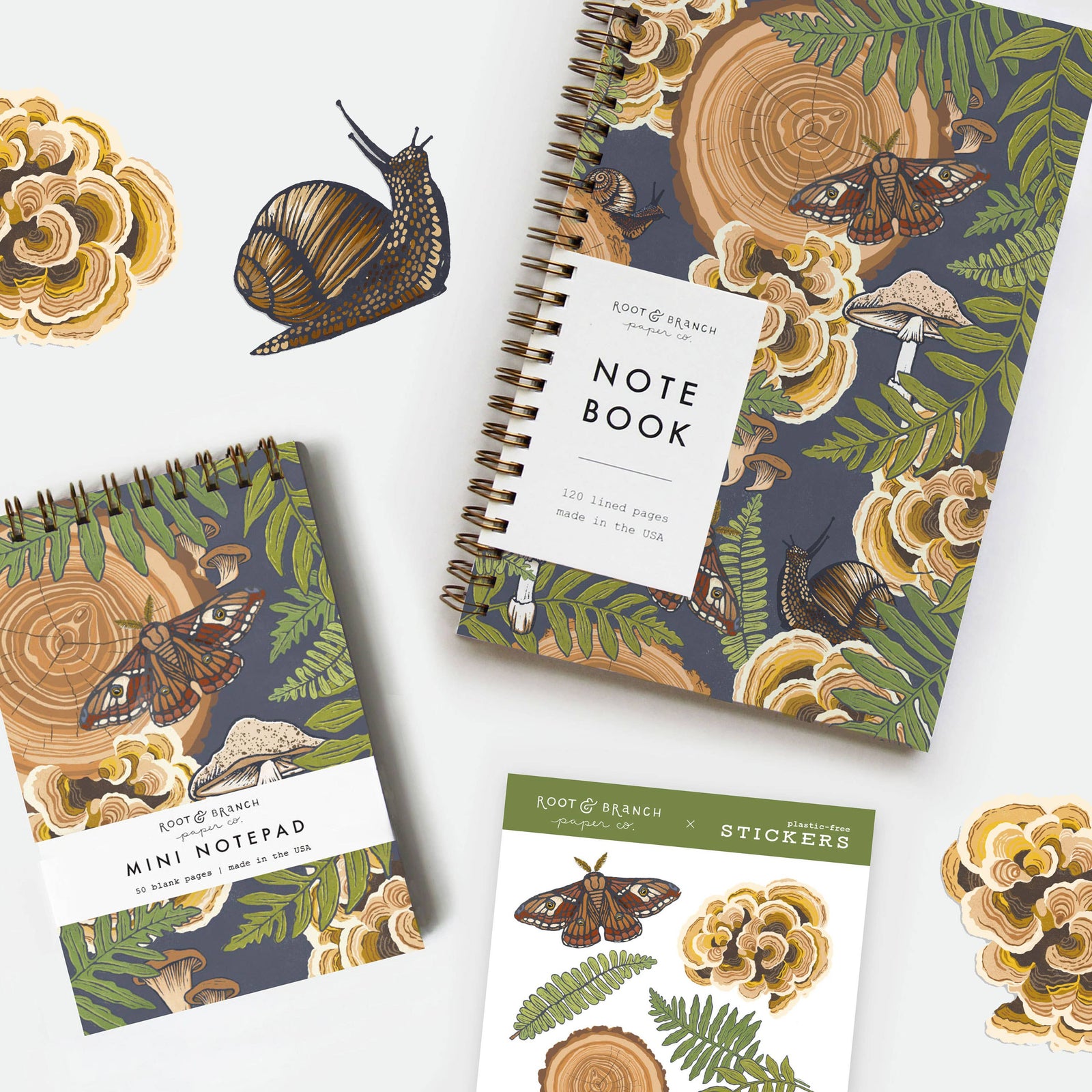 Mushroom Grove Spiral Bound Lined Notebook