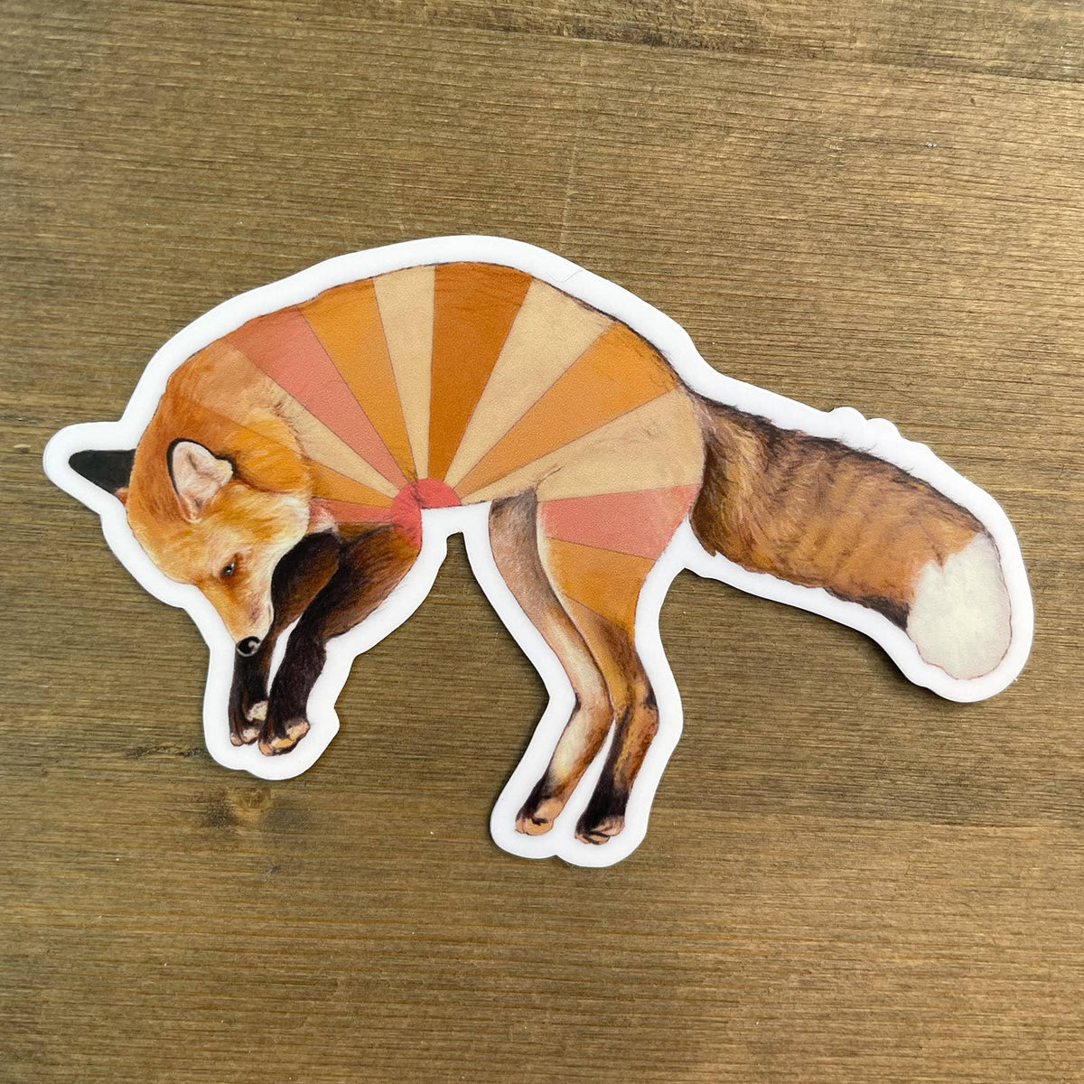 Jumping Red Fox Vinyl Sticker