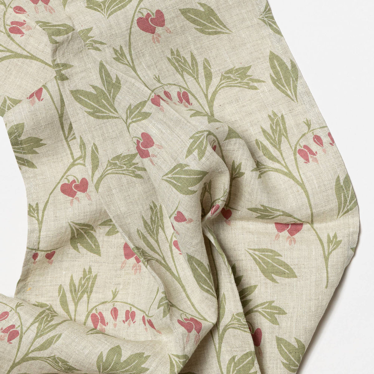Bleeding Heart Light Linen Tea Towel