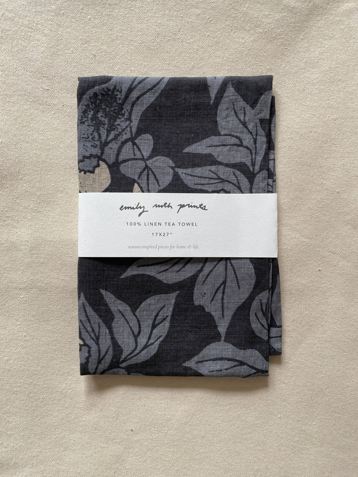Dark Fig Linen Tea Towel