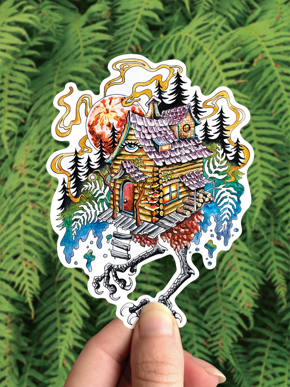Baba Yaga Forest Vinyl Sticker