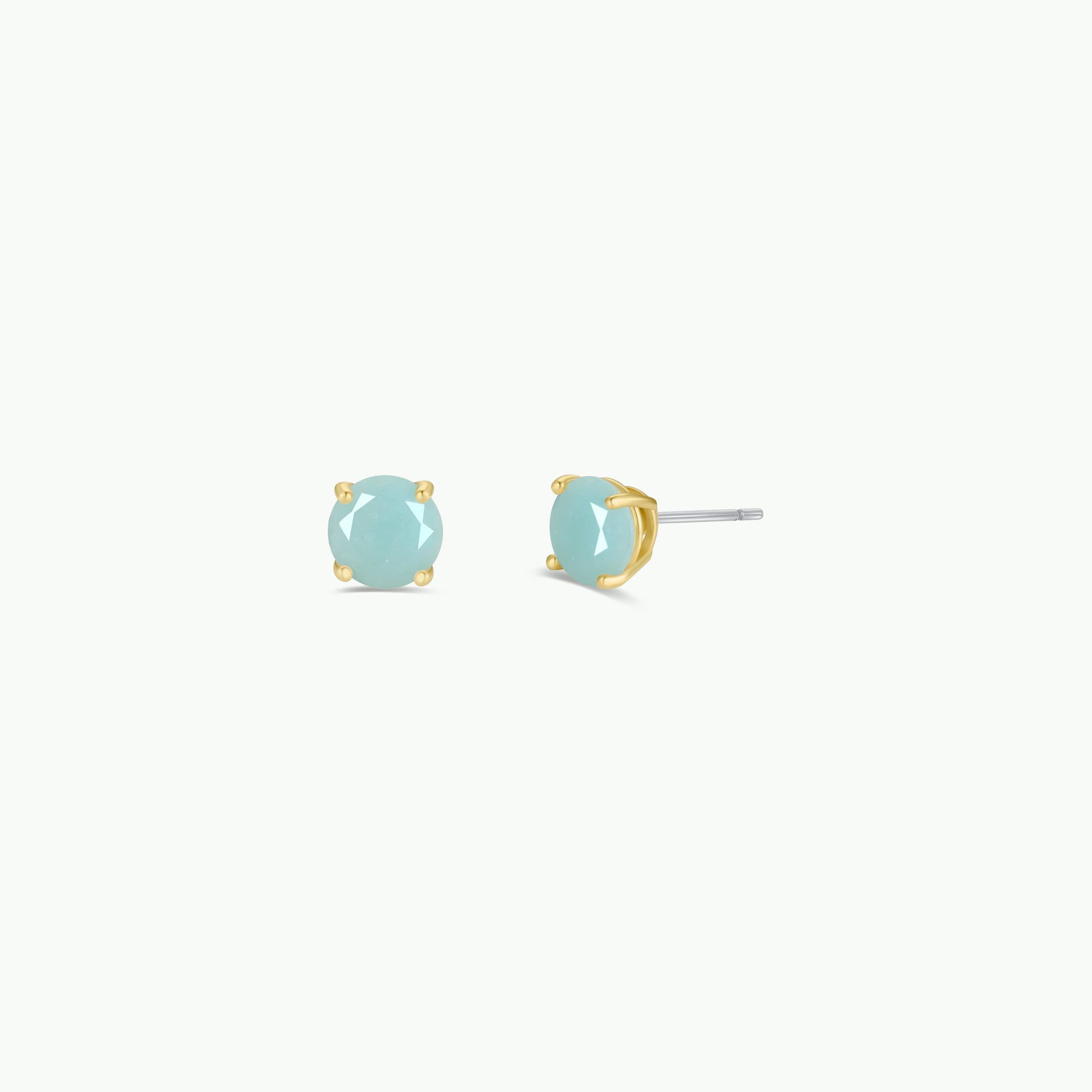 Amazonite Gemstone - Gold Earrings