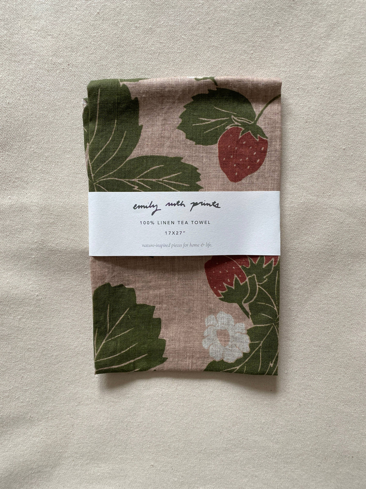 Dark Fig Linen Tea Towel