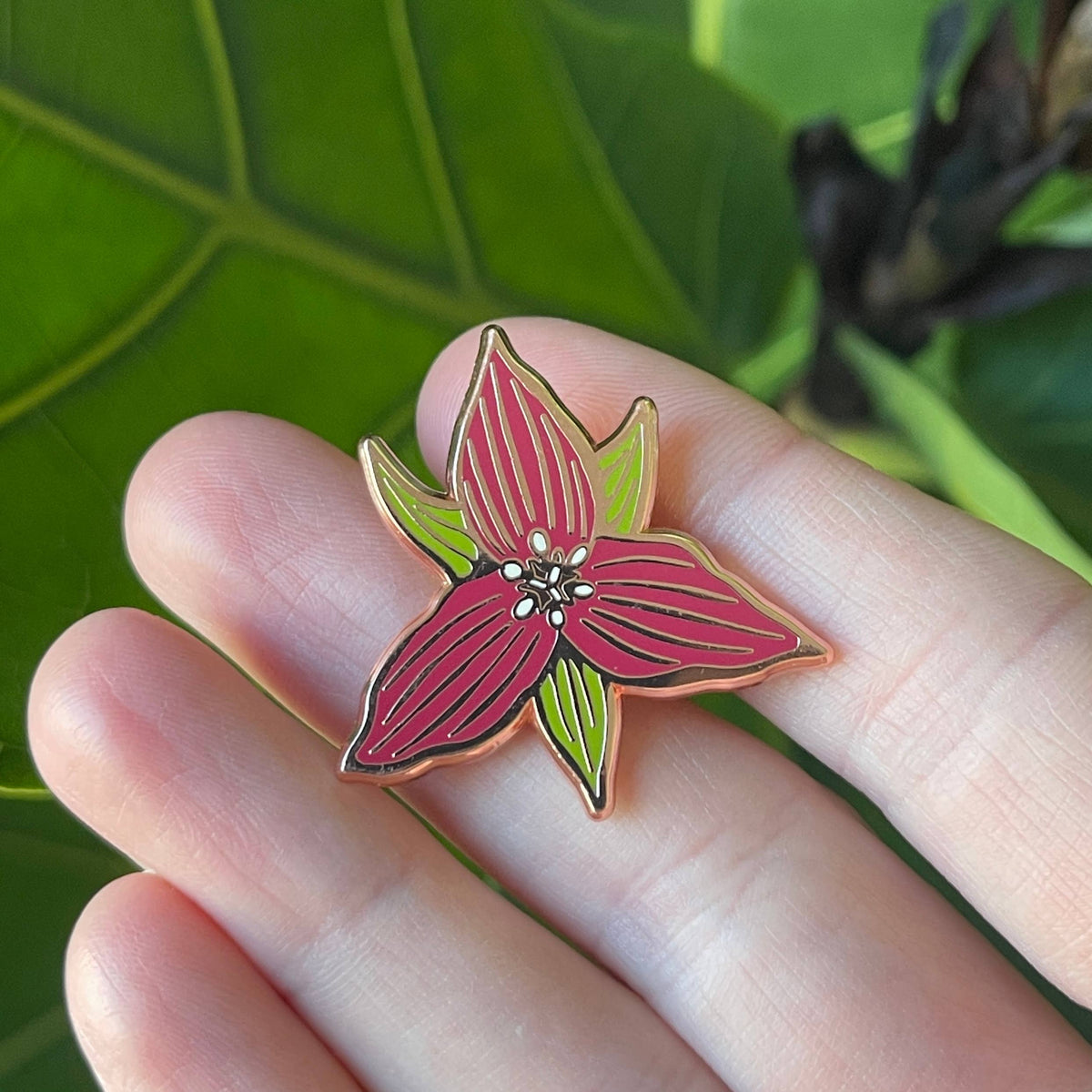 Red Trillium Enamel Pin