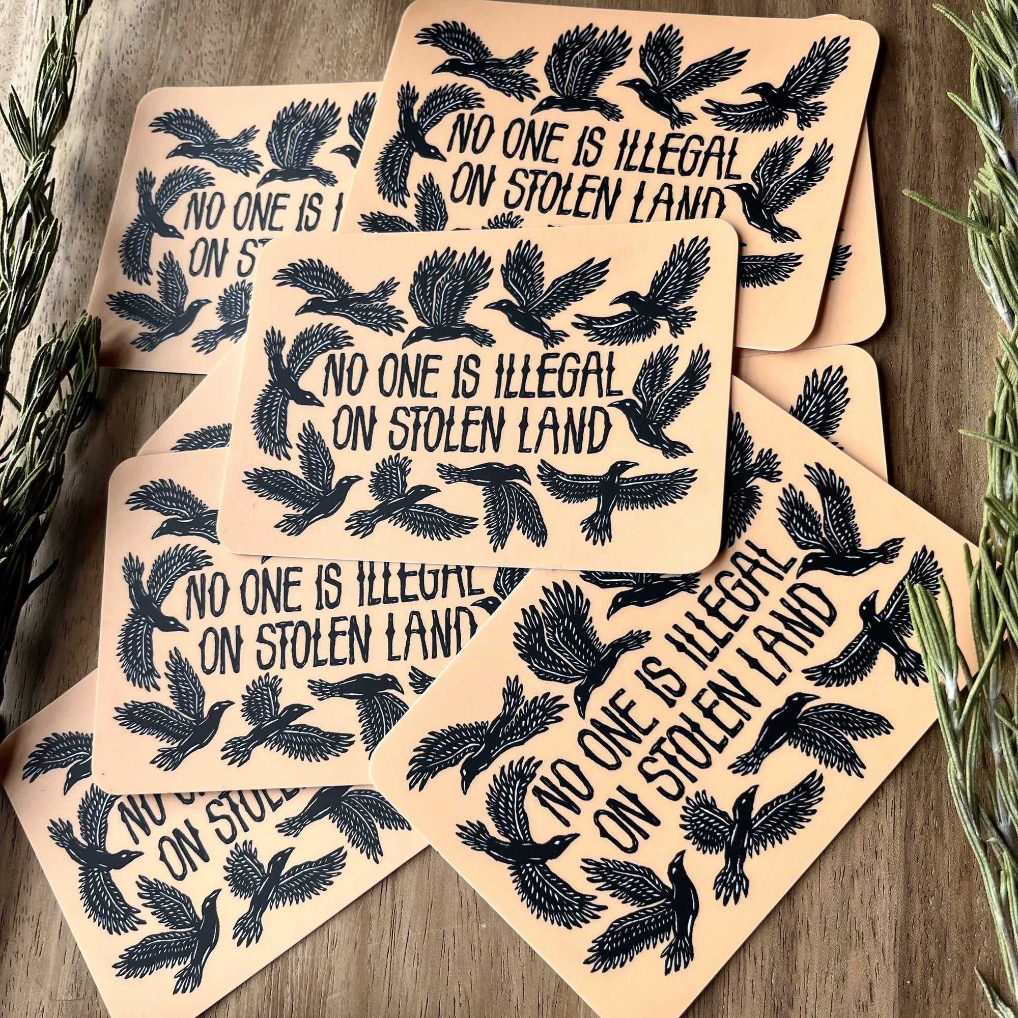 No One Is Illegal On Stolen Land Vinyl Sticker
