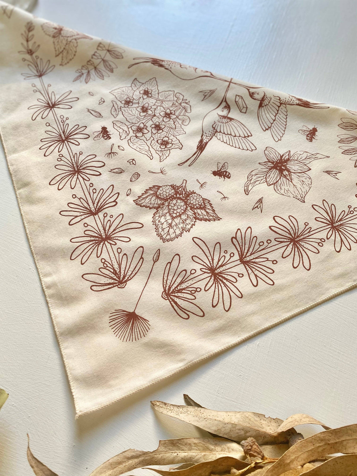 White Spring Herbs Bandana
