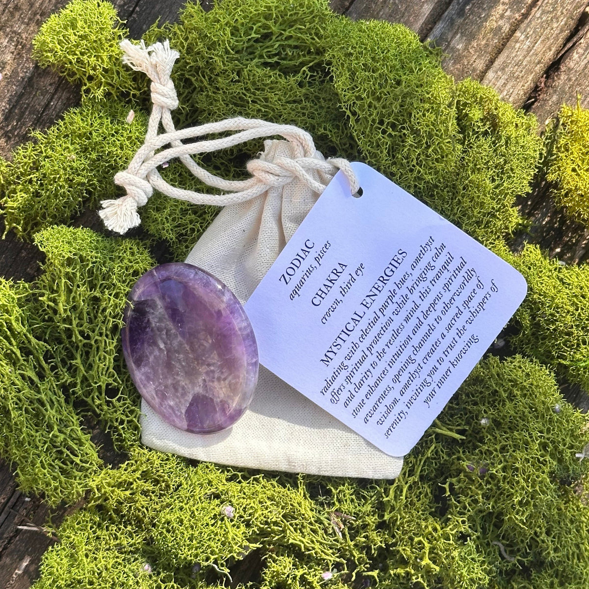 Amethyst Meditation Stone Back