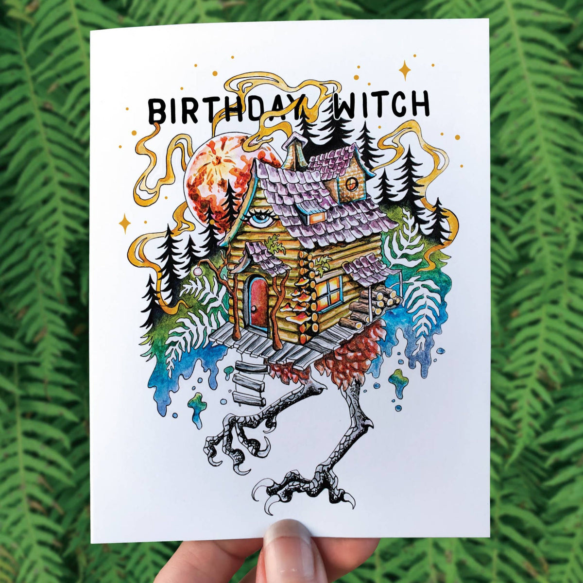 Birthday Witch Card Baba Yaga