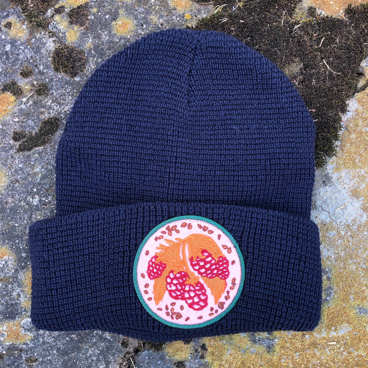 Blackberries Native Plant Patch Waffle Beanie Hat