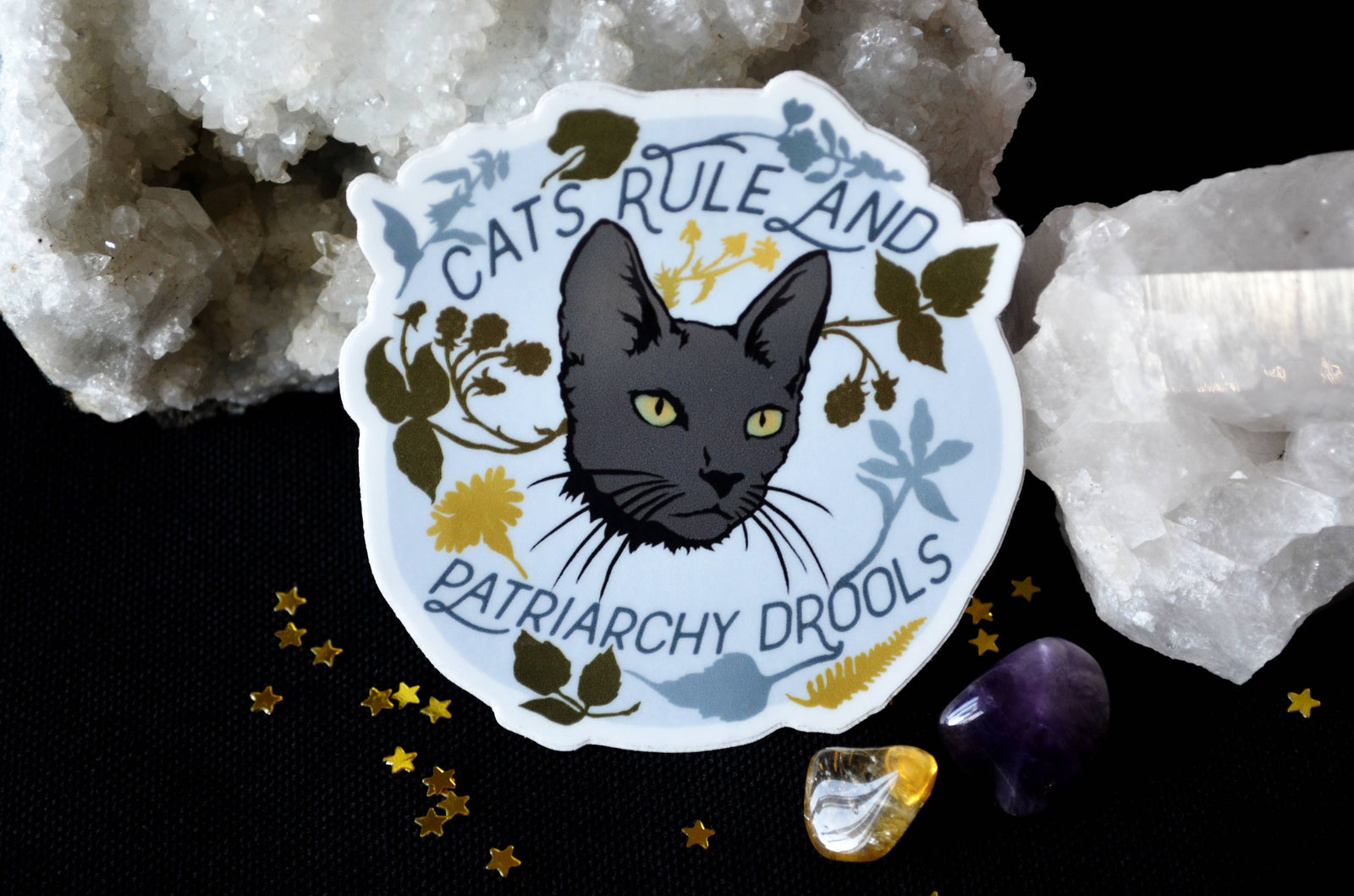 Cats Rule and Patriarchy Drools: Feminist Sticker