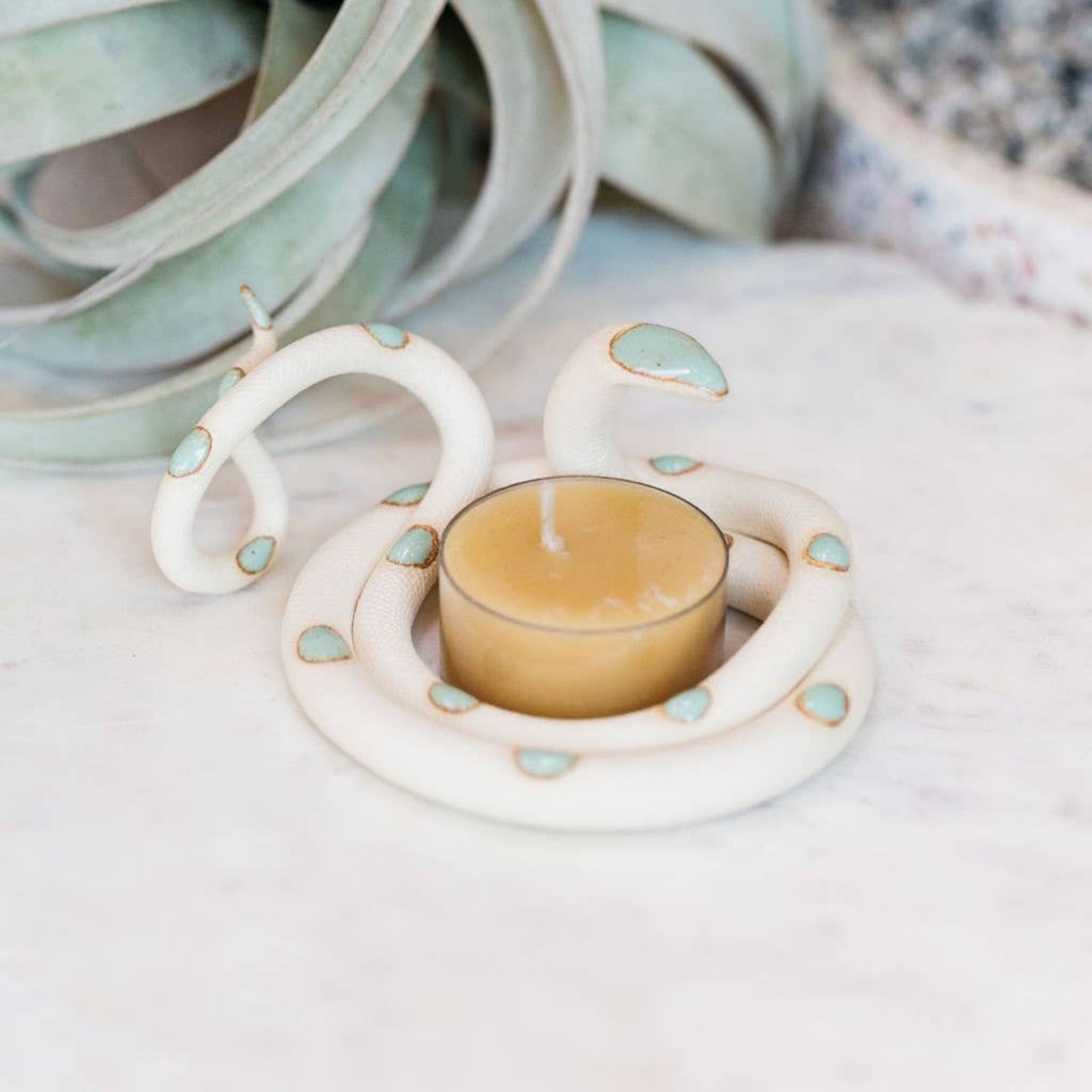 Ceramic Snake Tealight: Sylvia