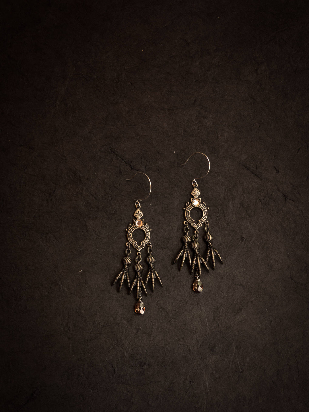 Feral Edge Talon Earrings: Topaz Cubic Zirconia