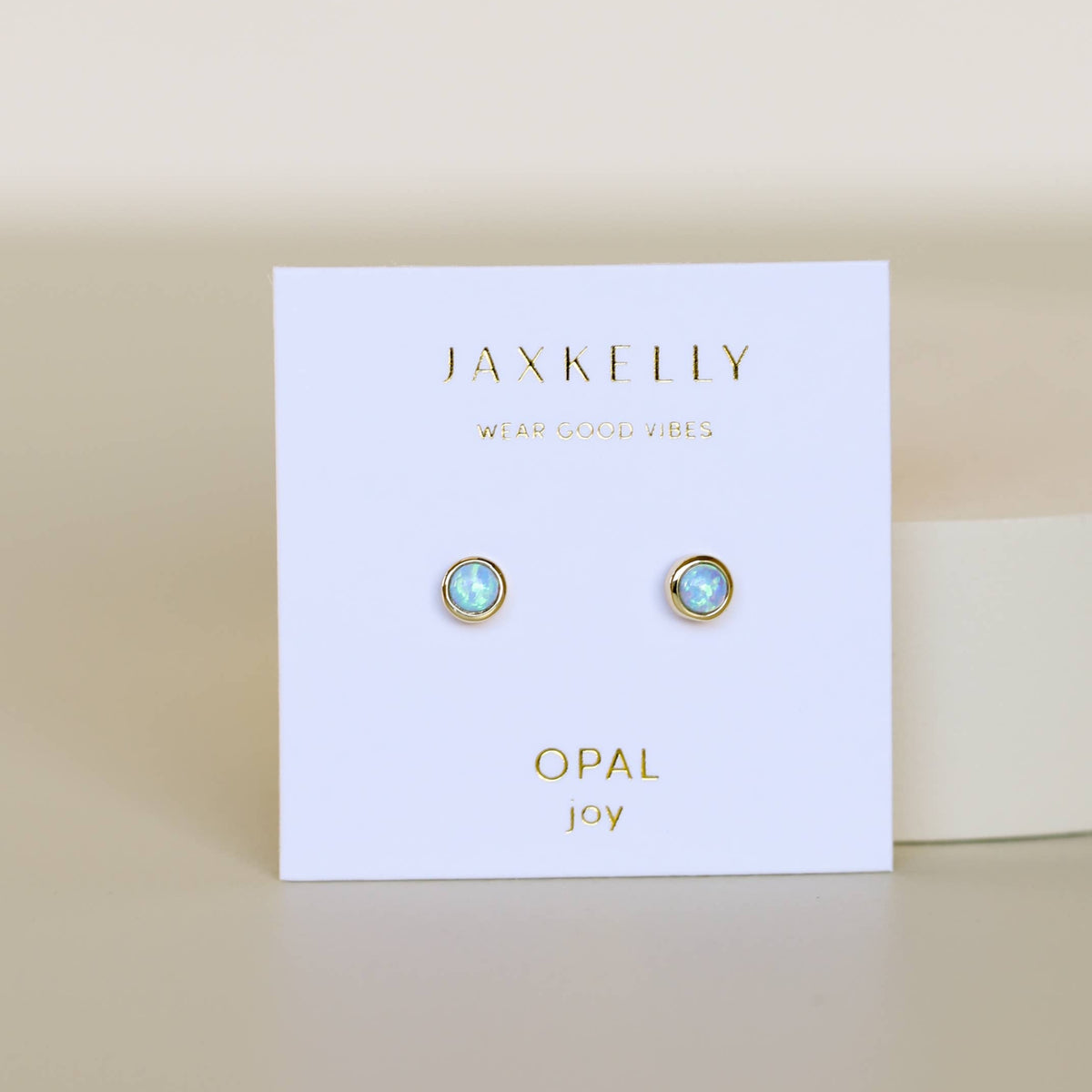 Fire Opal Simple Stud Gold Earrings