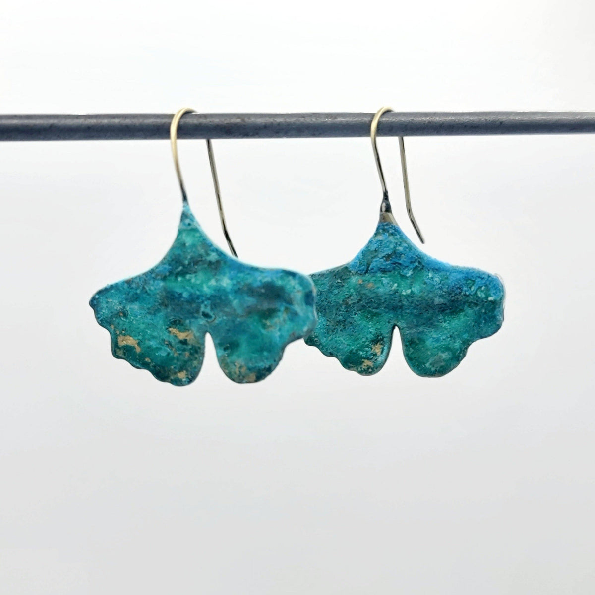 Ginkgo Leaf Sultry Summer Brass Earrings