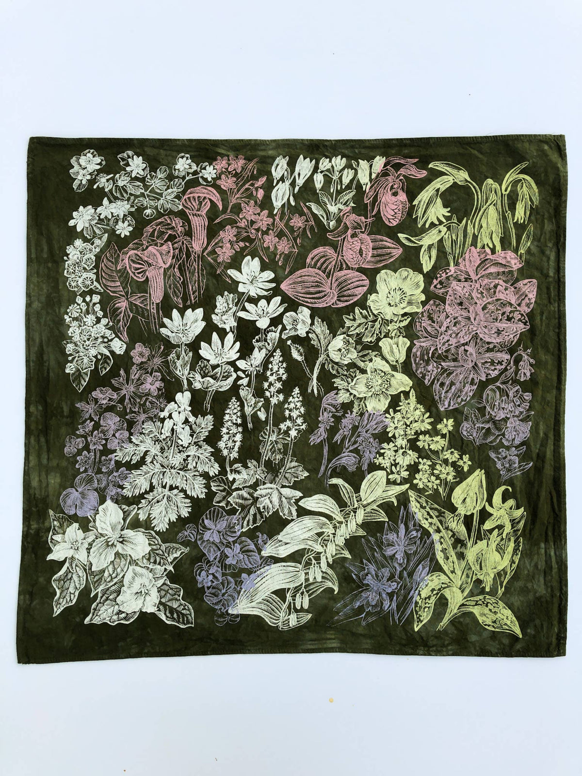 Hand Dyed Spring Wildflower Bandana