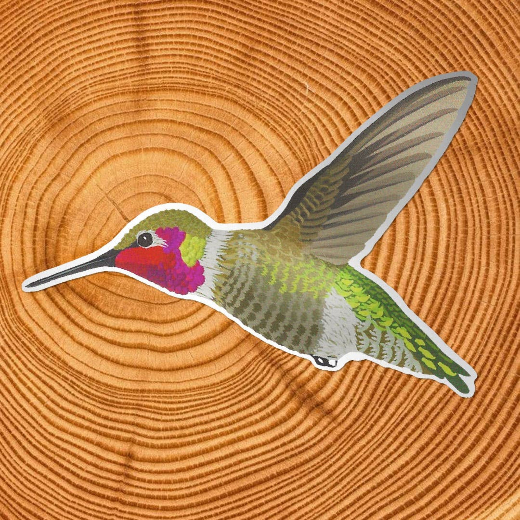 Hummingbird Matte Mirror PVC-Free Sticker