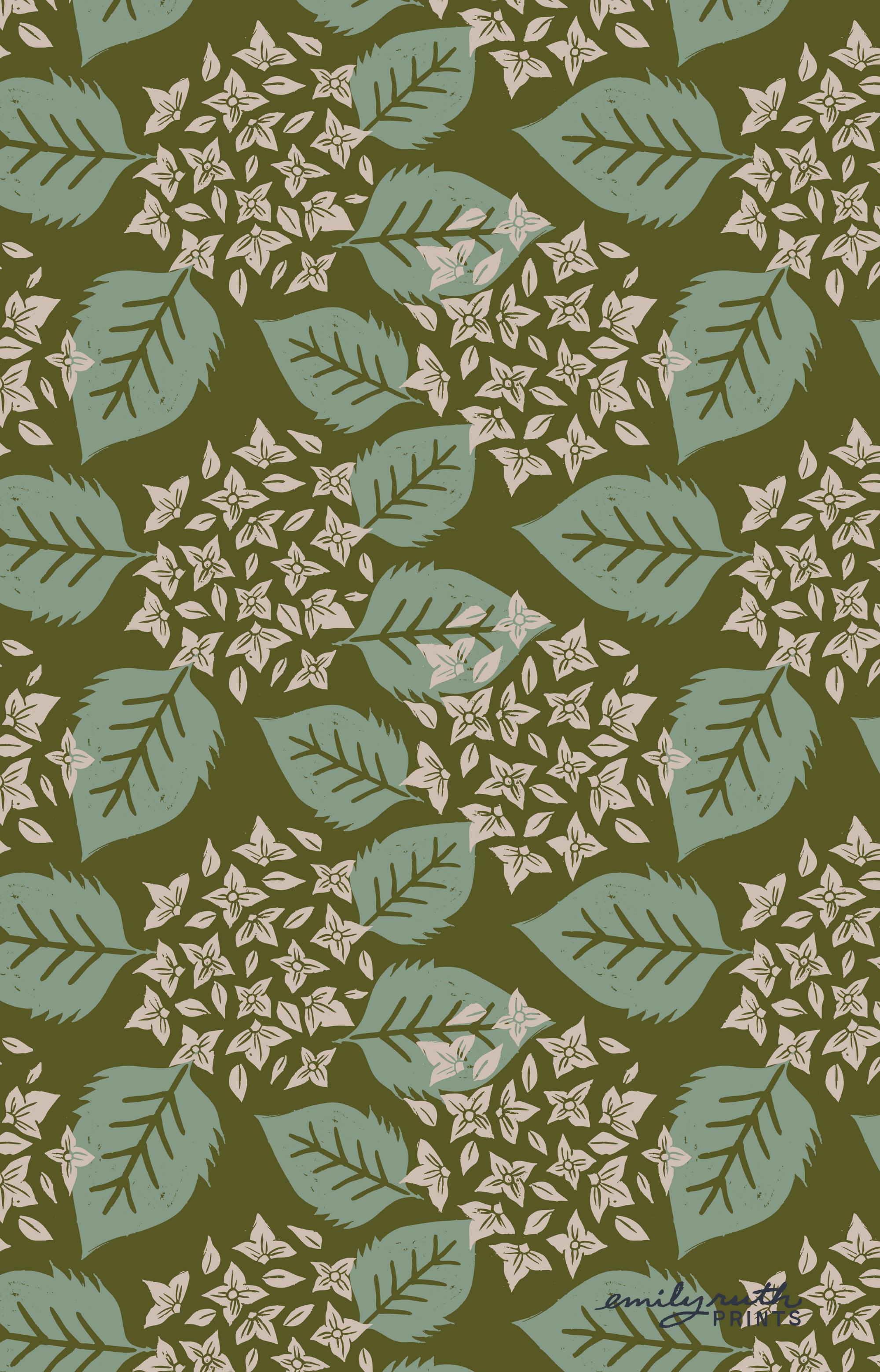 Hydrangea Linen Tea Towel