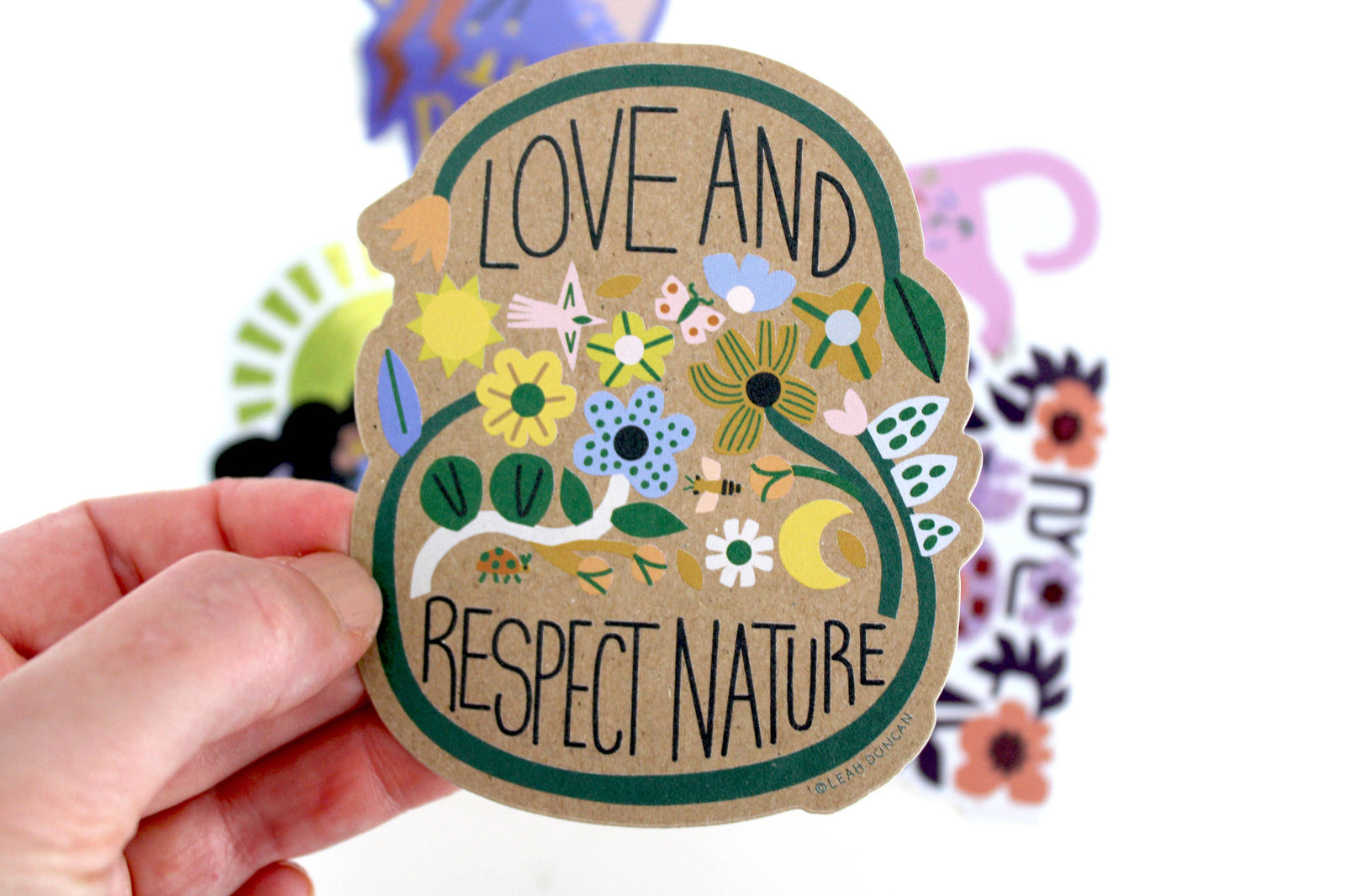 Love and Respect Nature Kraft Sticker