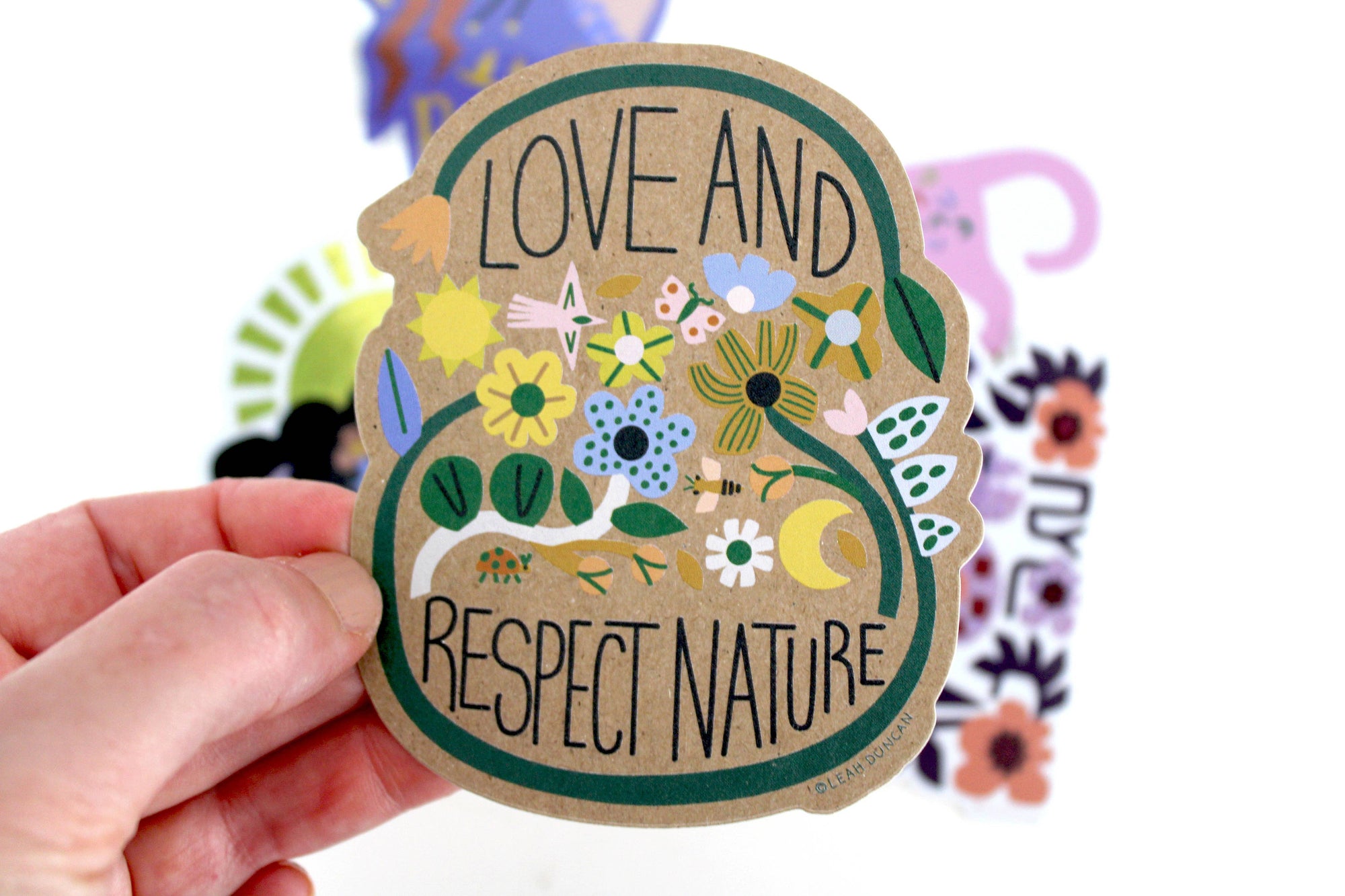 Love and Respect Nature Kraft Sticker