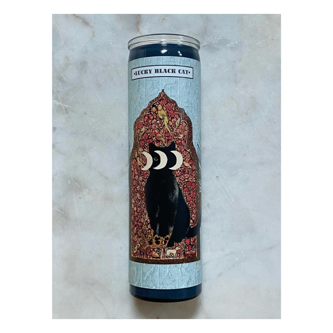 Lucky Black Cat Altar Candle