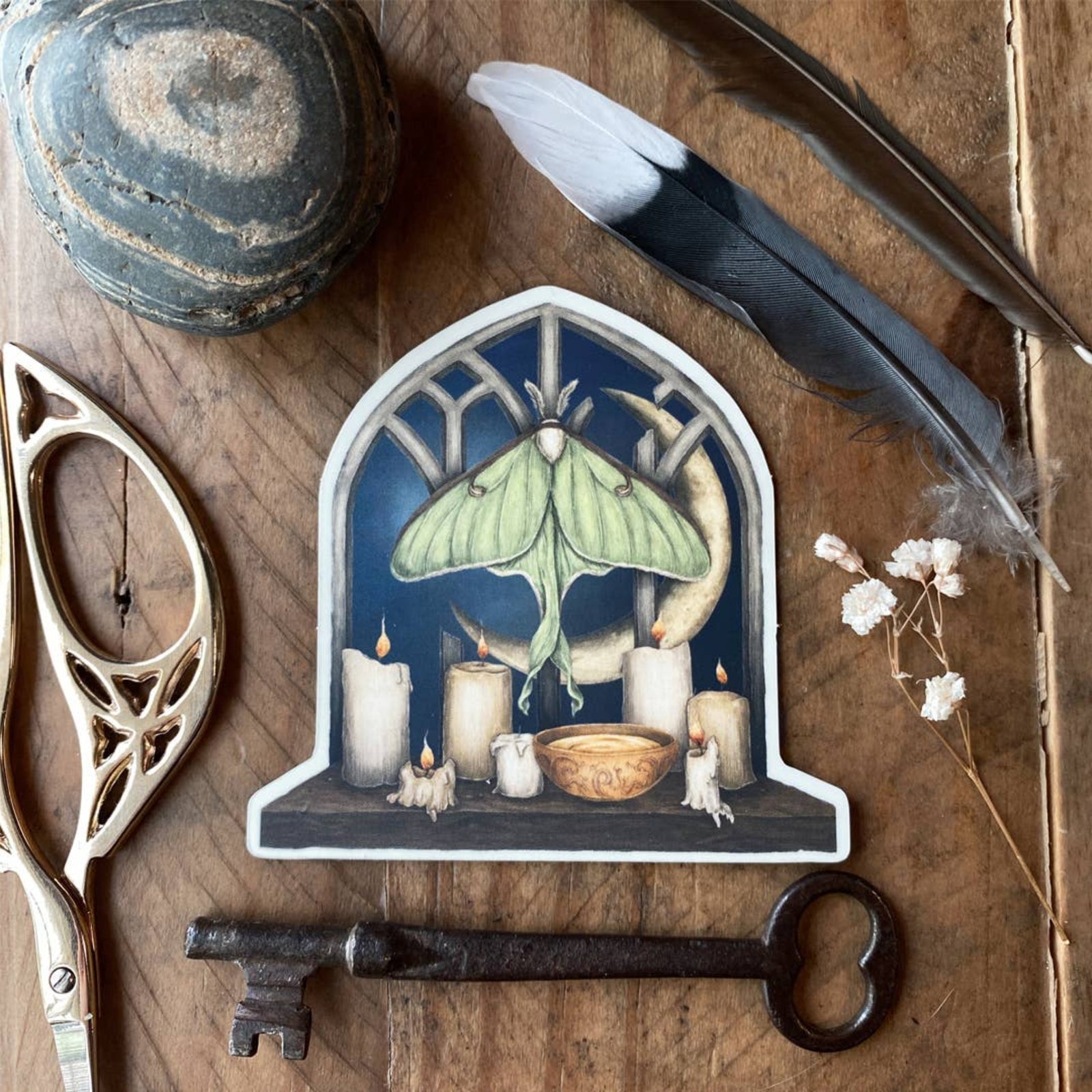 Luna Moth Sticker by Jessica Roux
